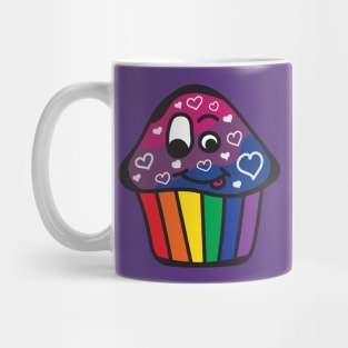 Biromantic Pride Rainbow Cupcake Mug